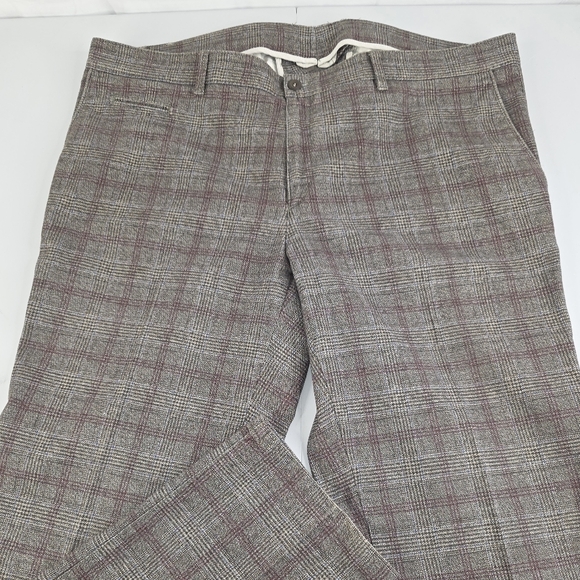 Brax Feel Good Men's Gray Brown Plaid Pants Size 40x34 I-3318 - Picture 2 of 13